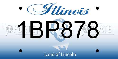 1BP878 Illinois License Plate