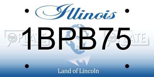 1BPB75 Illinois License Plate