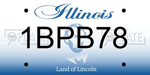 1BPB78 Illinois License Plate