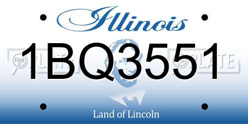 1BQ3551 Illinois License Plate
