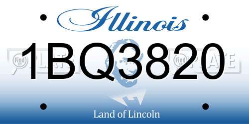 1BQ3820 Illinois License Plate