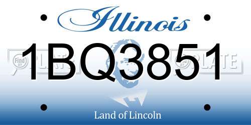1BQ3851 Illinois License Plate