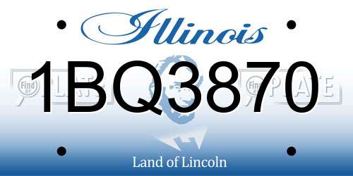 1BQ3870 Illinois License Plate