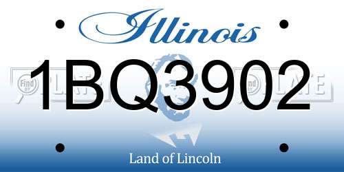 1BQ3902 Illinois License Plate
