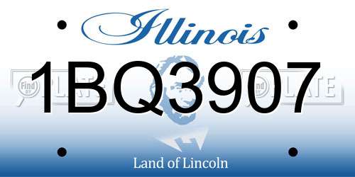 1BQ3907 Illinois License Plate
