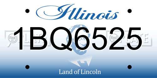 1BQ6525 Illinois License Plate