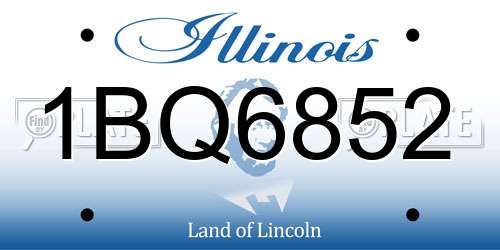 1BQ6852 Illinois License Plate