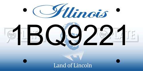 1BQ9221 Illinois License Plate