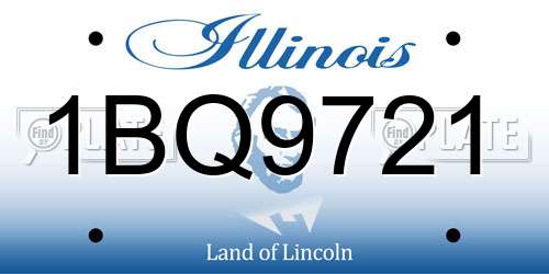 1BQ9721 Illinois License Plate