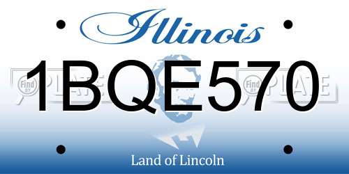 1BQE570 Illinois License Plate