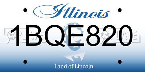 1BQE820 Illinois License Plate