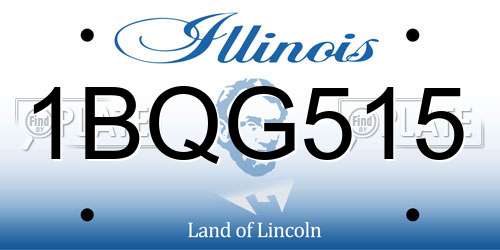 1BQG515 Illinois License Plate