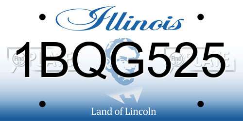 1BQG525 Illinois License Plate