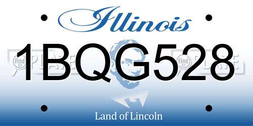 1BQG528 Illinois License Plate