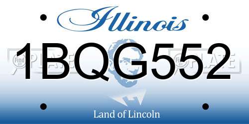 1BQG552 Illinois License Plate