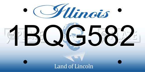 1BQG582 Illinois License Plate