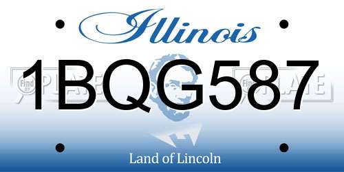 1BQG587 Illinois License Plate