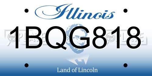 1BQG818 Illinois License Plate
