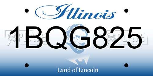 1BQG825 Illinois License Plate