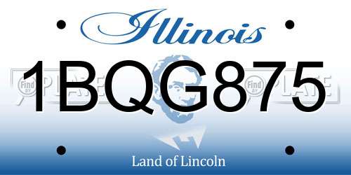 1BQG875 Illinois License Plate