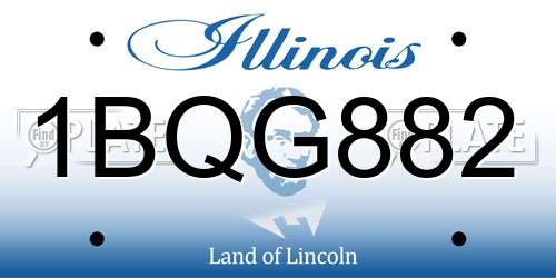 1BQG882 Illinois License Plate