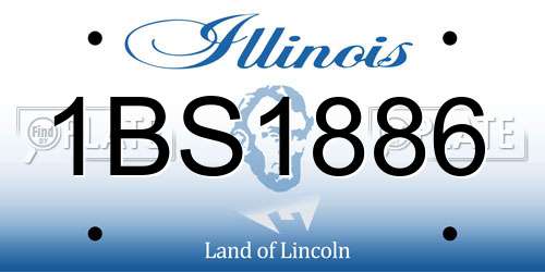 1BS1886 Illinois License Plate
