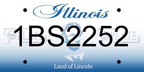 1BS2252 Illinois License Plate