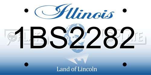 1BS2282 Illinois License Plate