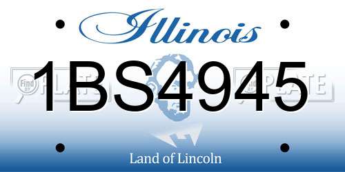 1BS4945 Illinois License Plate