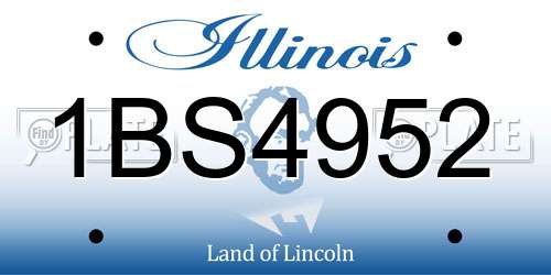1BS4952 Illinois License Plate