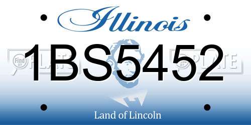 1BS5452 Illinois License Plate