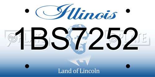 1BS7252 Illinois License Plate