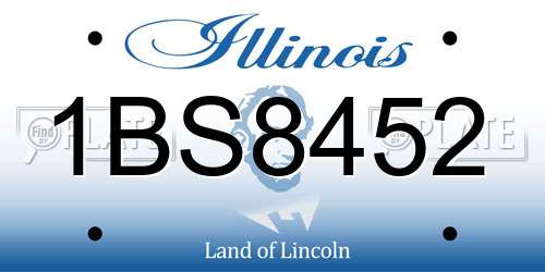 1BS8452 Illinois License Plate
