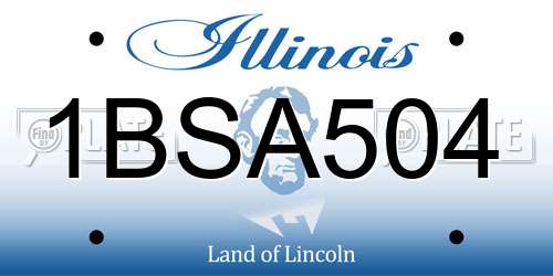 1BSA504 Illinois License Plate