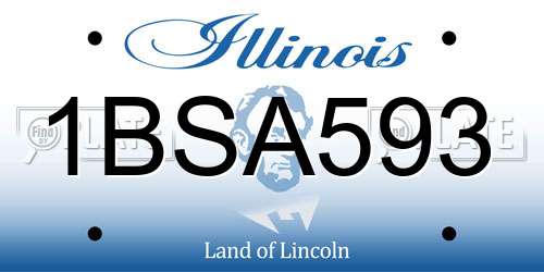 1BSA593 Illinois License Plate