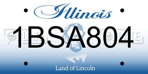 1BSA804 Illinois License Plate