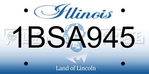 1BSA945 Illinois License Plate