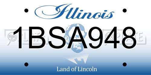 1BSA948 Illinois License Plate