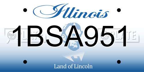 1BSA951 Illinois License Plate