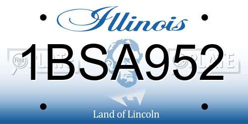 1BSA952 Illinois License Plate