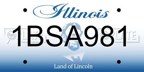 1BSA981 Illinois License Plate
