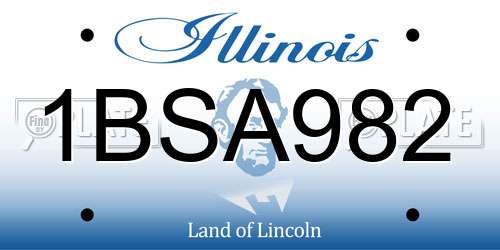 1BSA982 Illinois License Plate