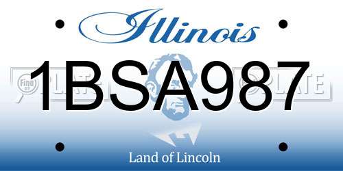 1BSA987 Illinois License Plate