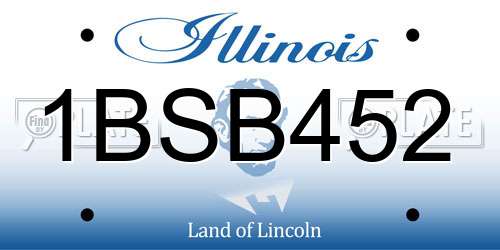 1BSB452 Illinois License Plate
