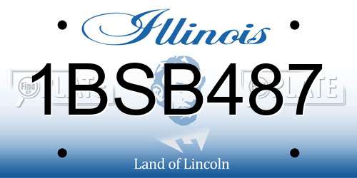 1BSB487 Illinois License Plate