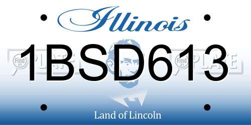 1BSD613 Illinois License Plate