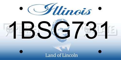 1BSG731 Illinois License Plate