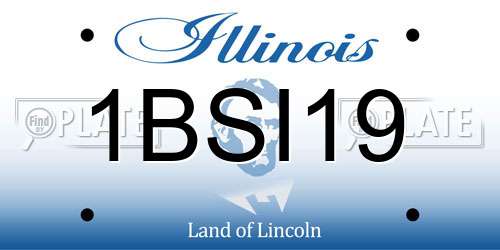 1BSI19 Illinois License Plate