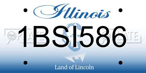 1BSI586 Illinois License Plate