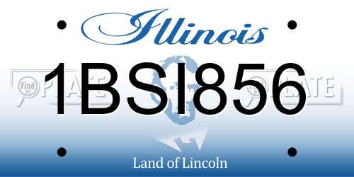 1BSI856 Illinois License Plate